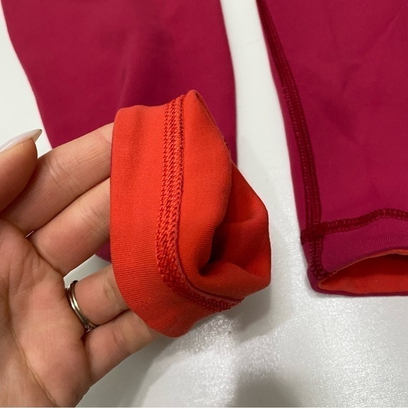 Lululemon wunder under reversible legging pink / orange size 6 - Picture 2 of 4